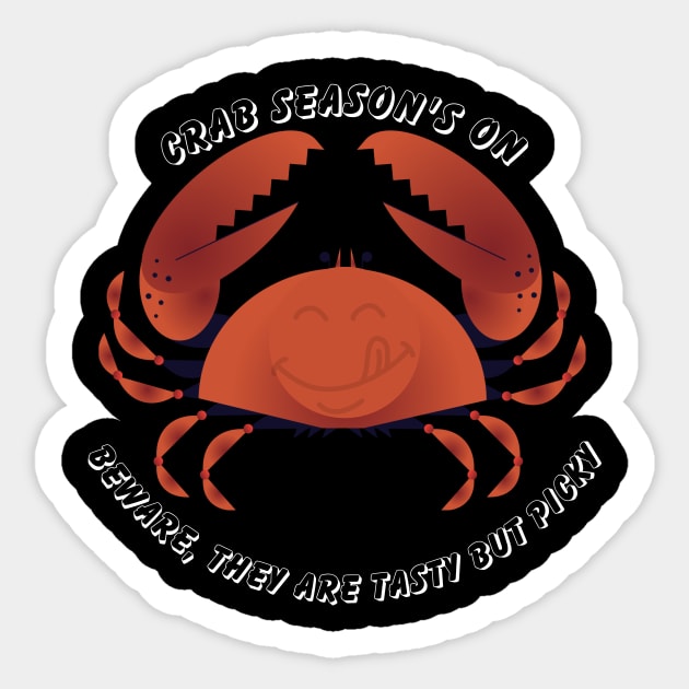 Crab Season's On for all July People Sticker by QC_Anime